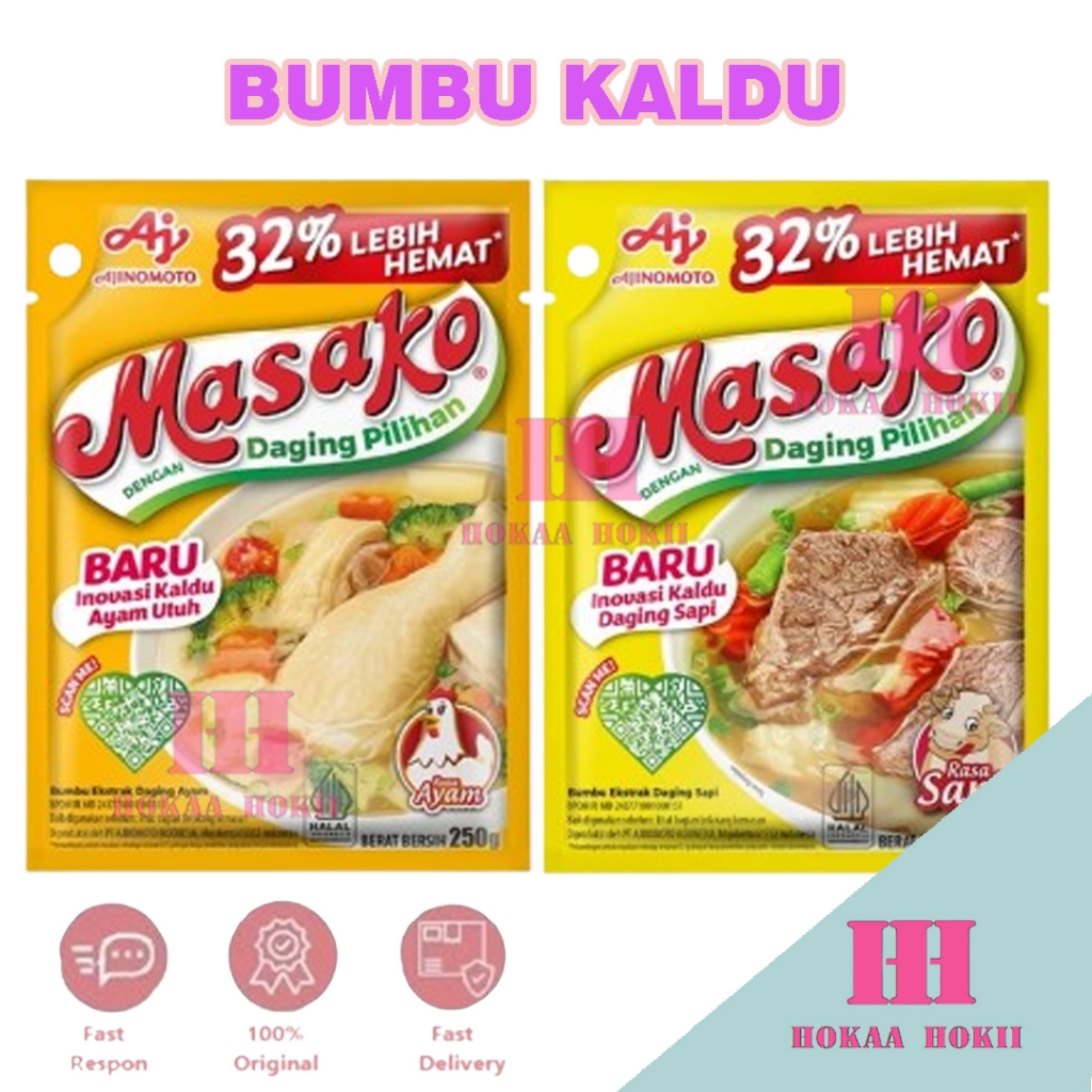 

Masako Bumbu Kaldu Ayam & Sapi Penyedap Rasa 250g