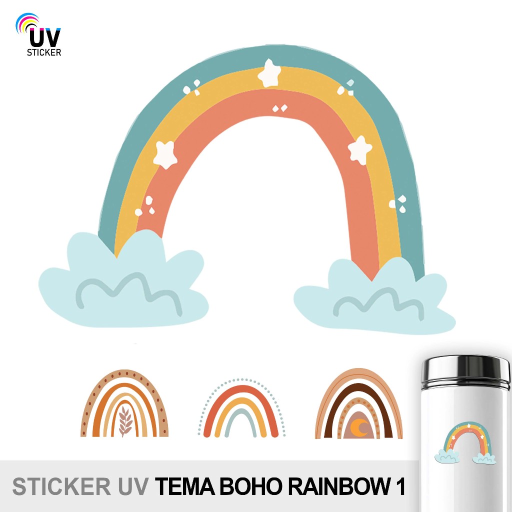 

STIKER UV - TEMA BOHO RAINBOW 1 | STICKER UV, STICKER MOTOR, STICKER MOBIL, STICKER HELM, STICKER TUMBLER, STICKER 3D, STICKER UV DTF BY UVSticker