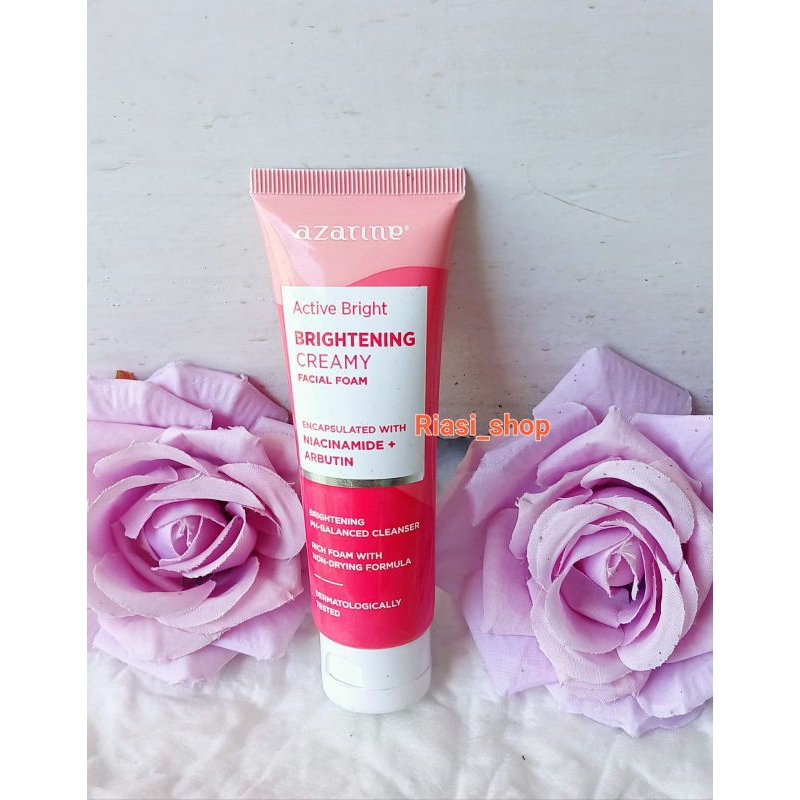 AZARINE Active Bright Brightening Creamy Facial Foam Cleanser Wajah 50gr - Facial Wash Sabun Pencuci