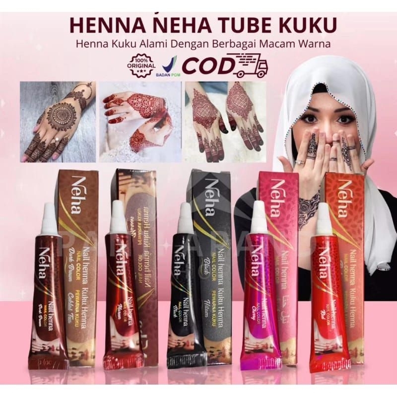 [1 PCS] NEHA HENNA NAIL COLOUR / HENNA KUKU INAI KUKU BPOM HALAL ORI