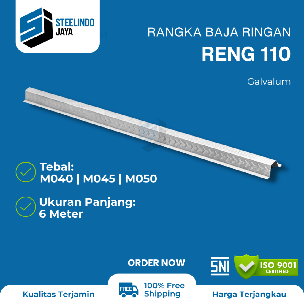 Baja Ringan Reng 110 Panjang 6 Meter Galvalum