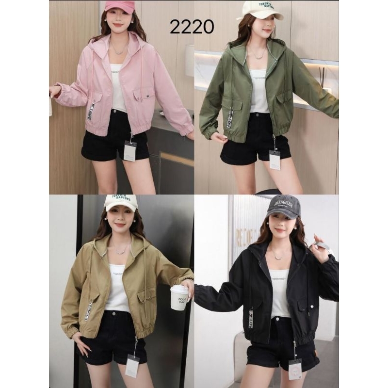 JAKET CROP WANITA PARASUT KOREA