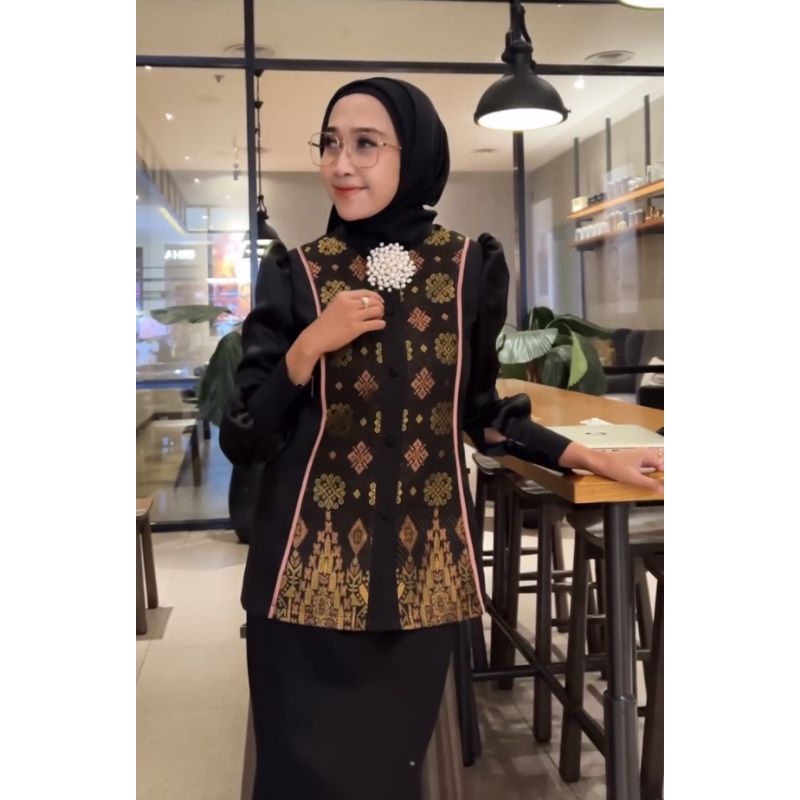 Blouse songket wanita atasan songket fashion baju wanita songket
