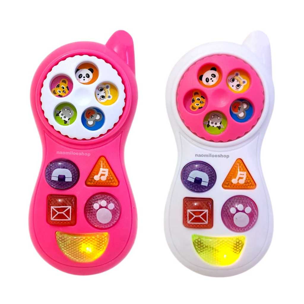 Pink putih Mainan hp mainan Telepon Bayi Anak Balita Edukasi -  Baby Phone Toys Mini Call termurah