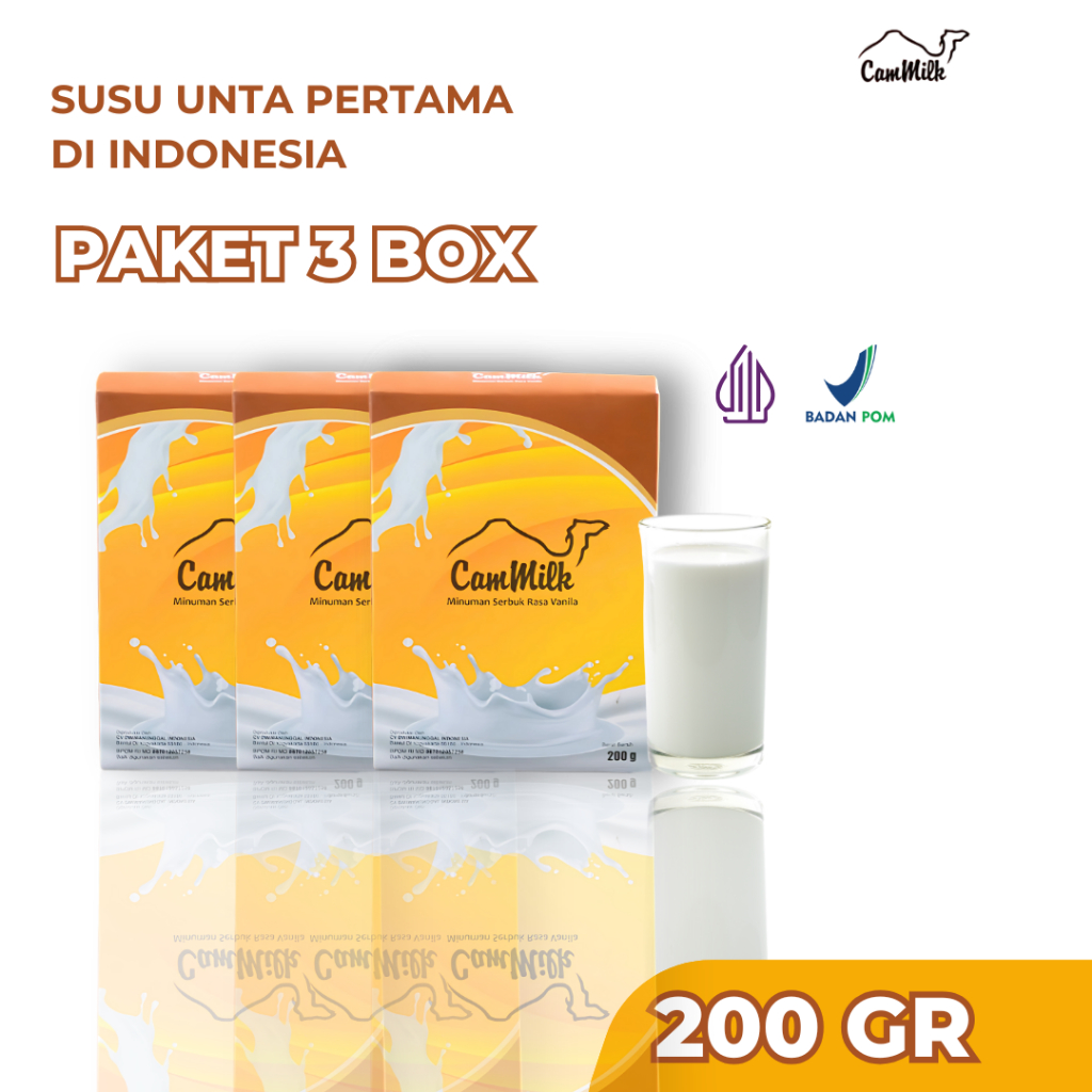 

Cammik Susu Unta Susu Bubuk Rasa Original 200gr alami rendah gula mengatasi asam urat nyeri sendi osteoporosis kebas