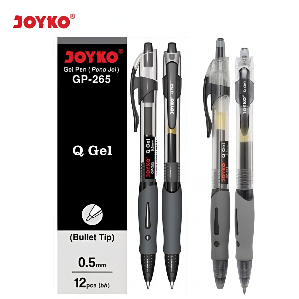 

Gel Pen Pulpen Pena Joyko GP-265 Q Gel 0.5mm (1 PACK / 12 PCS) - Bolpen Pulpen Gel Hitam 0.5 mm