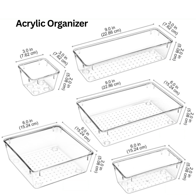 Organiser Laci Bening Acrylic Organizer Laci Sekat Penyimpanan