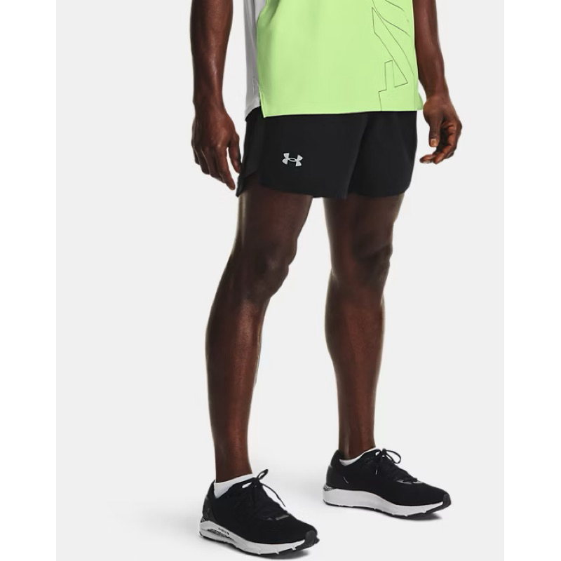 New UA Launch 5 Under Armour Short Black Size S celana pendek under armour original