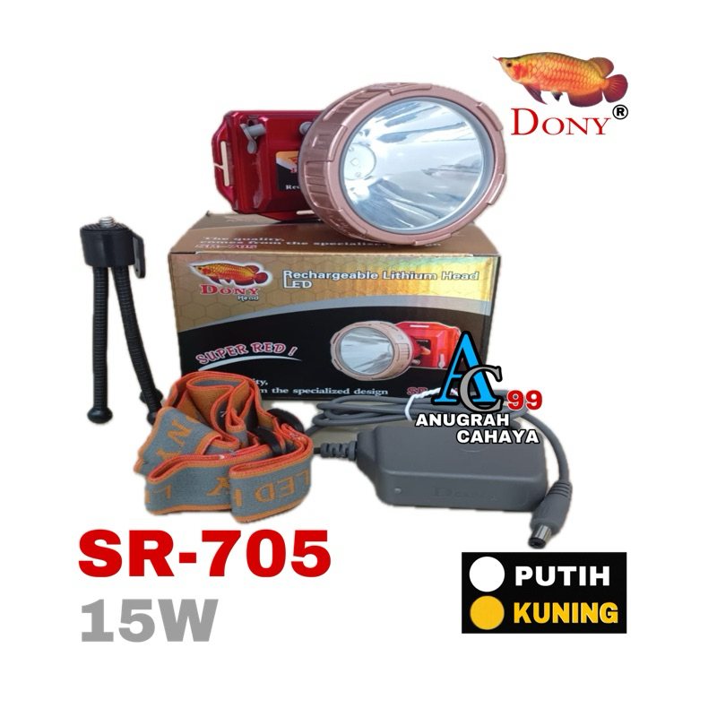 Senter kepala Dony SR-705 15W (Super Red)