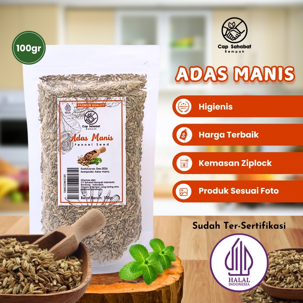 

100gr Adas Manis / Fennel Seeds / Rempah / JSR 100% PREMIUM QUALITY