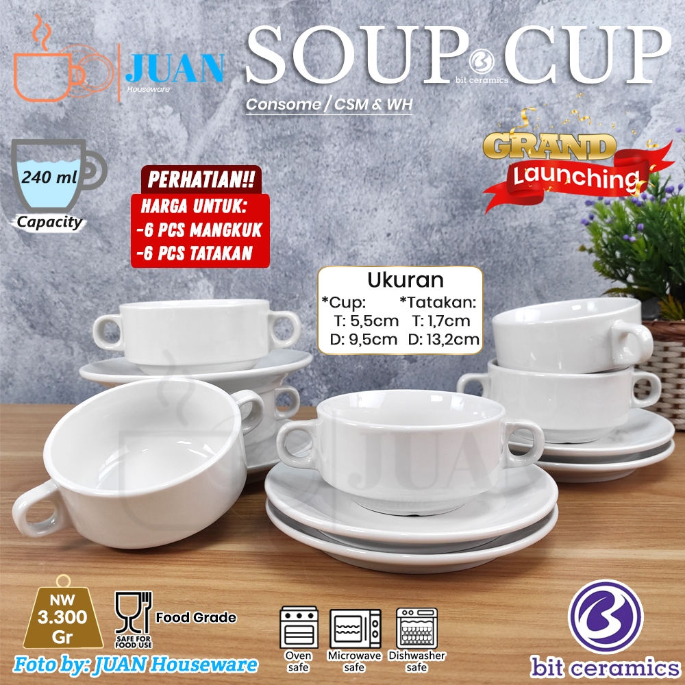 BIT CERAMICS 6 PASANG MANGKOK KUPING ZUPPA SOUP / MANGKOK ZUPPA SOUP