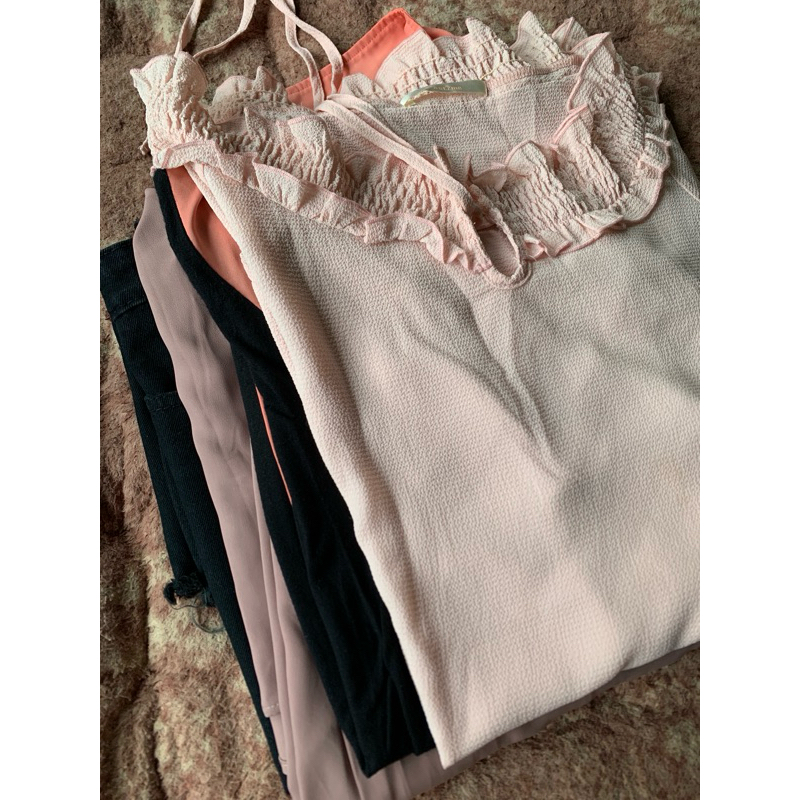 BLOUSE ROK CELANA PINK KULOT JEANS BAJU HITAM