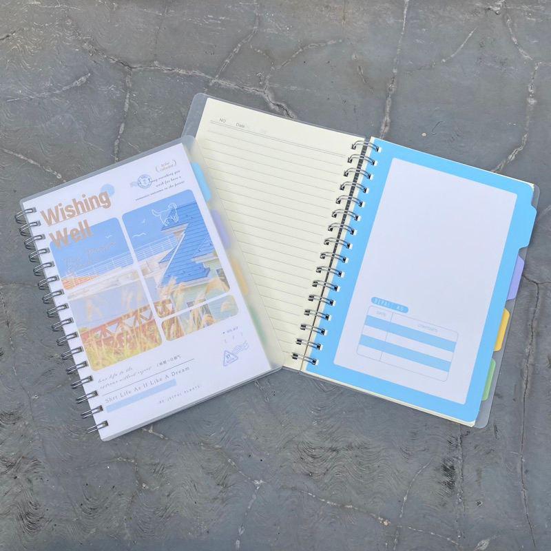 Notebook Spiral Tebal A5 Motif Gambar Wishing Well Buku Hard Cover Tebal Ring Spiral Buku Diary Cata