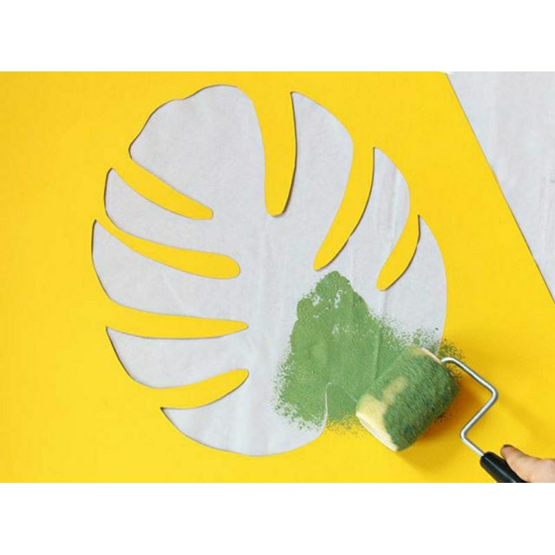 jual cetakan kertas cat dingding motip daun,sablon cat teralaris