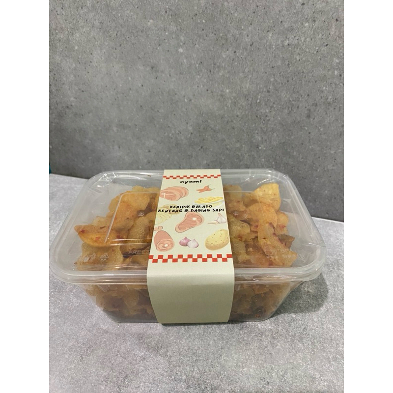 

keripik Balado Kentang dan Daging Sapi 150 gram