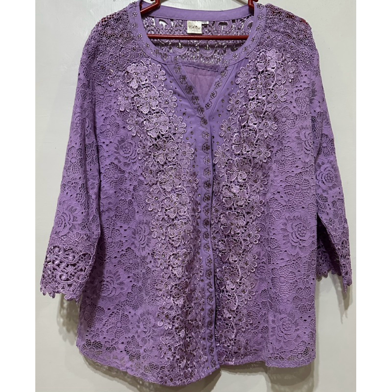 Atasan Brokat pink butik merk Chico Wanita Premium Import Bangkok