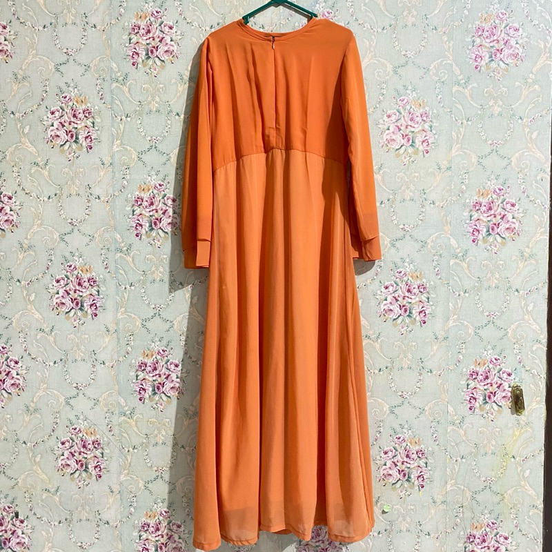 [Preloved] Gamis preloved ceruty polos warna orange