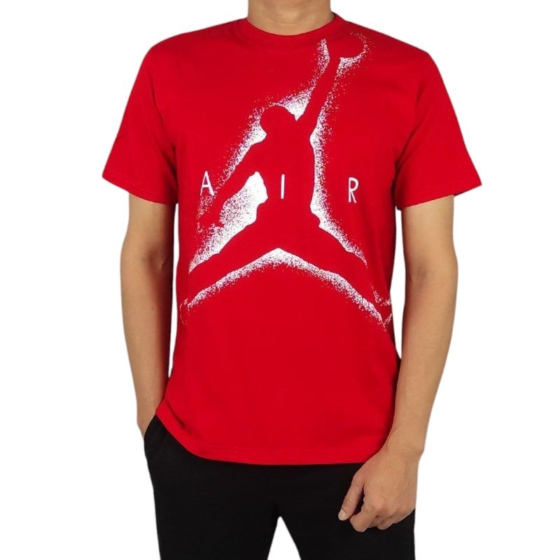 Kaos Distro Air Jordan Merah Lengan Pendek Baju Kaos Pria Kaos Cowok Keren