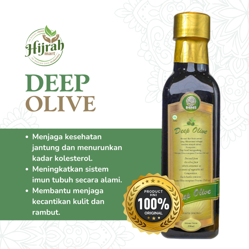 

Deep Olive Extra Virgin Olive Oil HNI - Minyak Zaitun Murni 250ml | BPOM & Halal