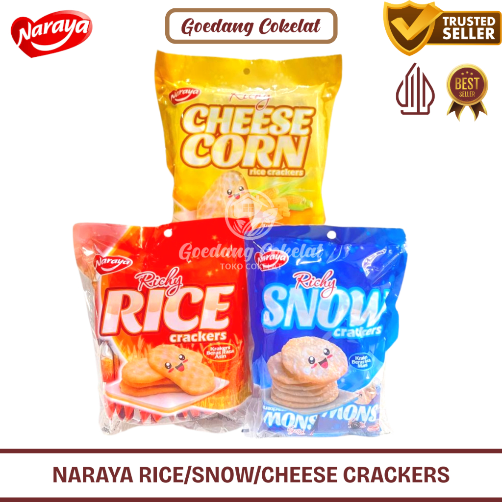 

Naraya Richy Snow Rice Cheese Corn Crackers Kreker Beras 120 gr