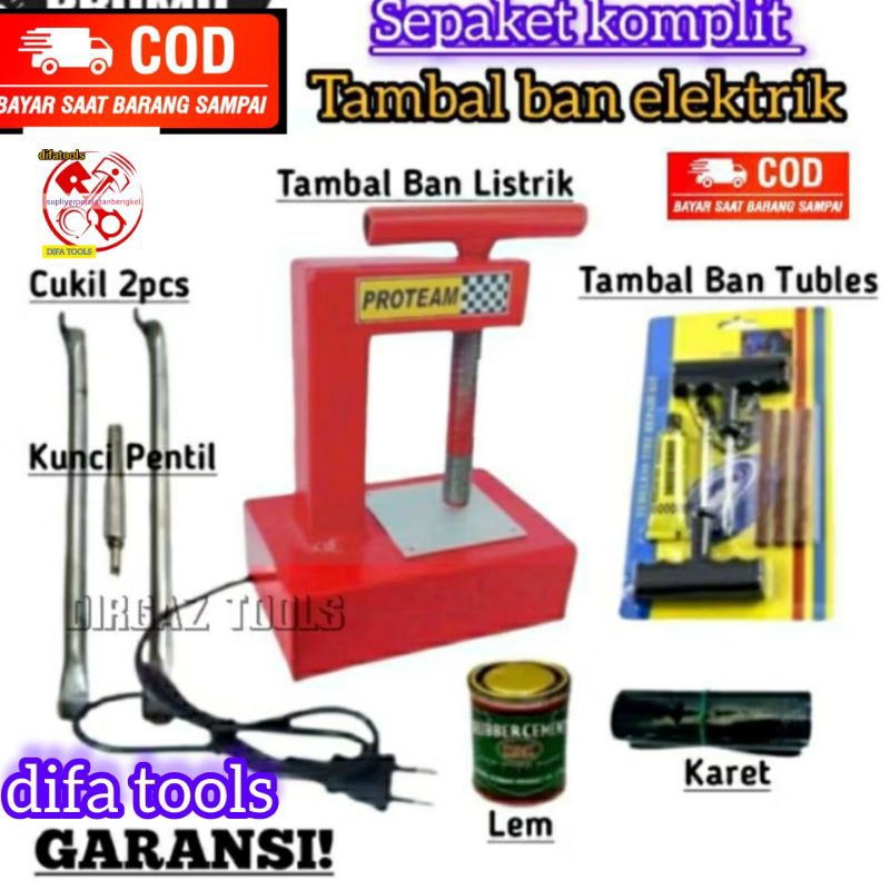 BONUS LENGKAP Alat Tambal Ban Listrik Elektrik Tempel ban Elektrik