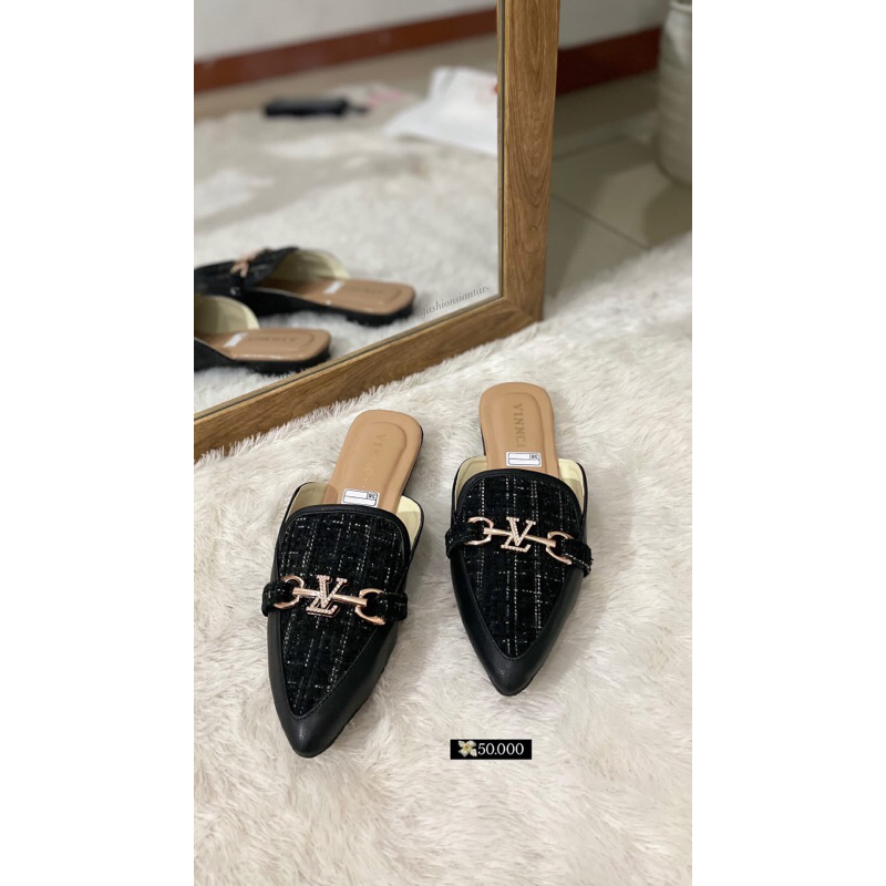 OFASHION sepatu mules wanita sandal mules rantai