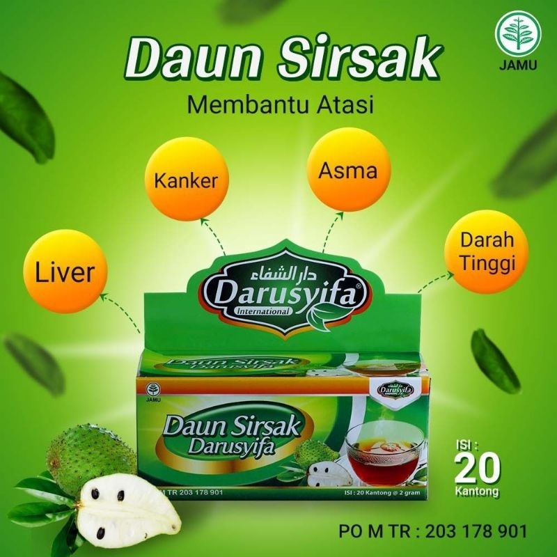 

Teh Herbal Herbal Multi Khasiat Teh Sirsak Darusyifa Original