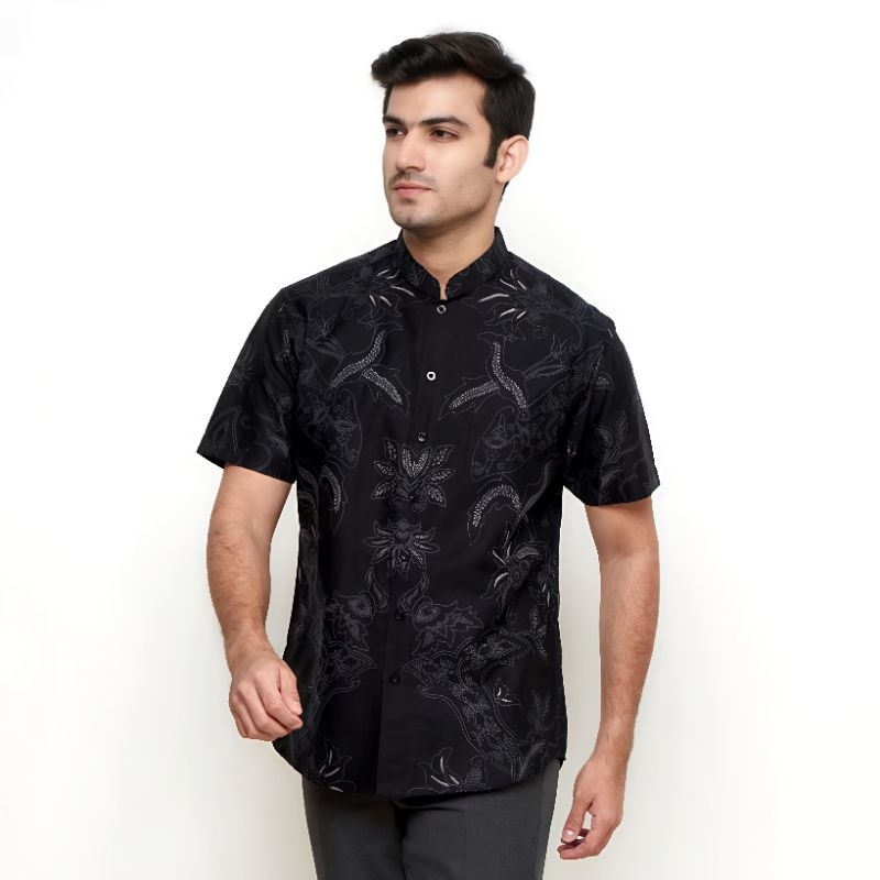 Batik pria modern katun premium kemeja batik slim fit