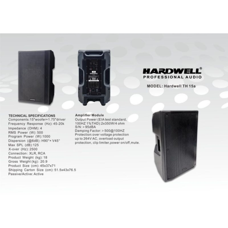 Speaker 15in aktif Hardwell TH-15A TH 15A 2Unit