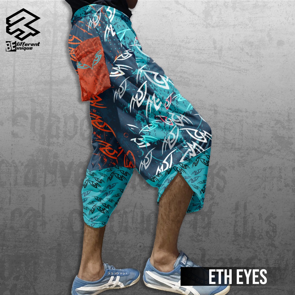 Harem Pants / Celana Harem Casual Pria Wanita Motif Fullprint Eth Eyes