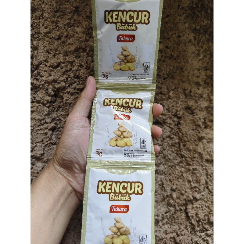 

Kencur Bubuk Tabura Kemasan 1 Renceng isi 12 Sachet