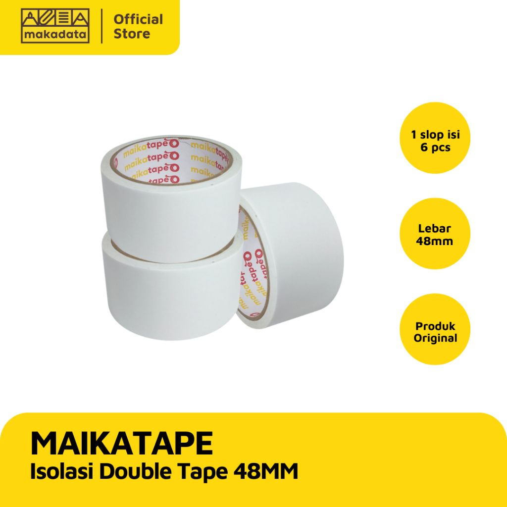 

ISOLASI DOUBLE TAPE MAIKATAPE 48MM (1 SLOP) MURAH