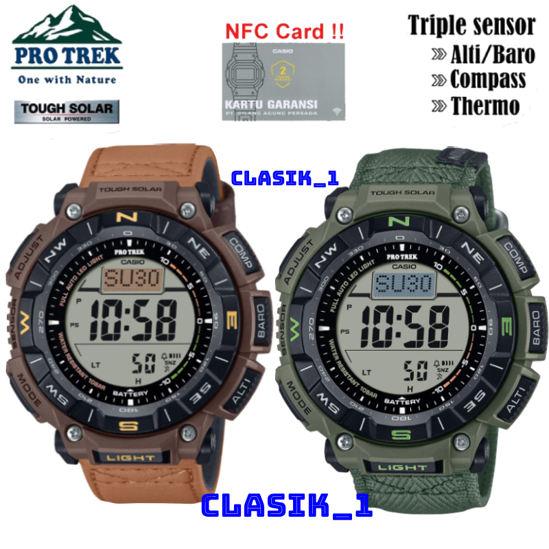 Original 100% Casio PROTREK PRG-340L-5DR PRG-340B-3DR PRG-340L PRG-340B Jam Tangan Pria Digital Outd
