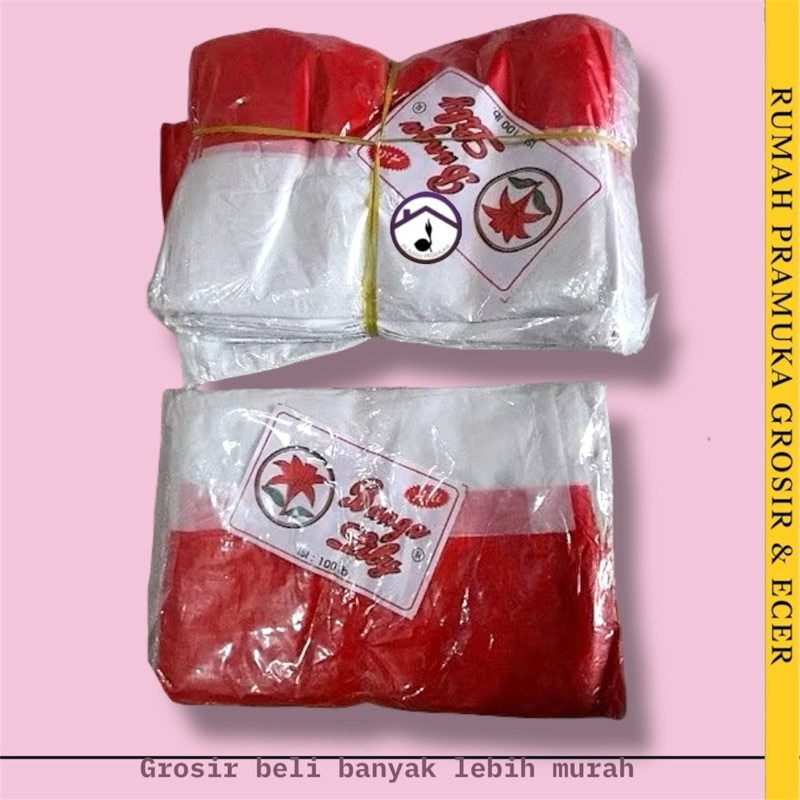 1 pack 100 bendera plastik bendera merah putih bendera indonesia BENDERA PLASTIK  merk lyly ,nusa in