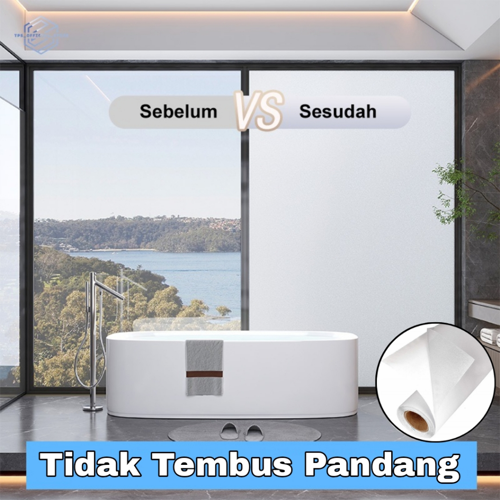 Penutup Kaca Jendela | Stiker Buram Es | Sandblast Kaca