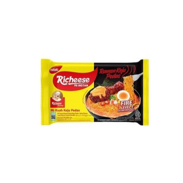 RICHEESE Mi Instan Kuah Ramen Keju Pedas Level 3 67g Isi 5 Pcs