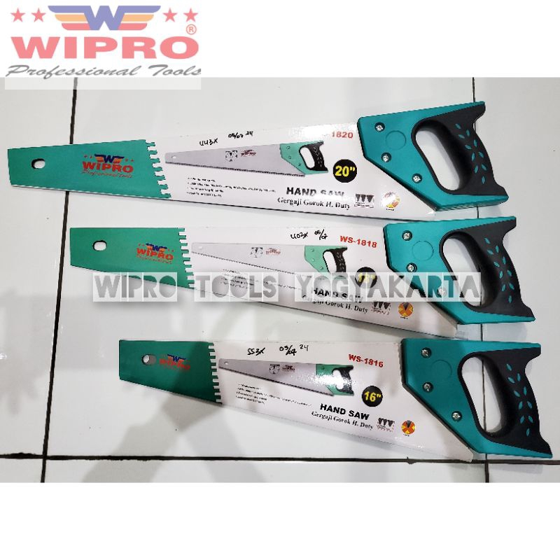 Wipro Gergaji Gorok Kayu Gagang Fiber / Hand Saw Gergaji Kayu Heavy Duty 16" 18" 20"