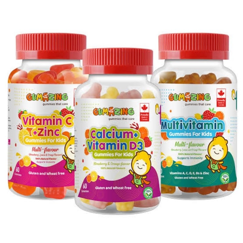 GUMAZING Vitamin Gummy Anak Halal. Multivitamin / Zinc + Vitamin C / Calcium + Vitamin D