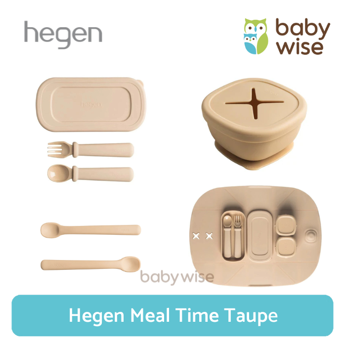 Hegen Meal Time Taupe / Alat Makan Anak Bayi - Hegen Multi-Stage Fork and Spoon PPSU | Mealtime Star