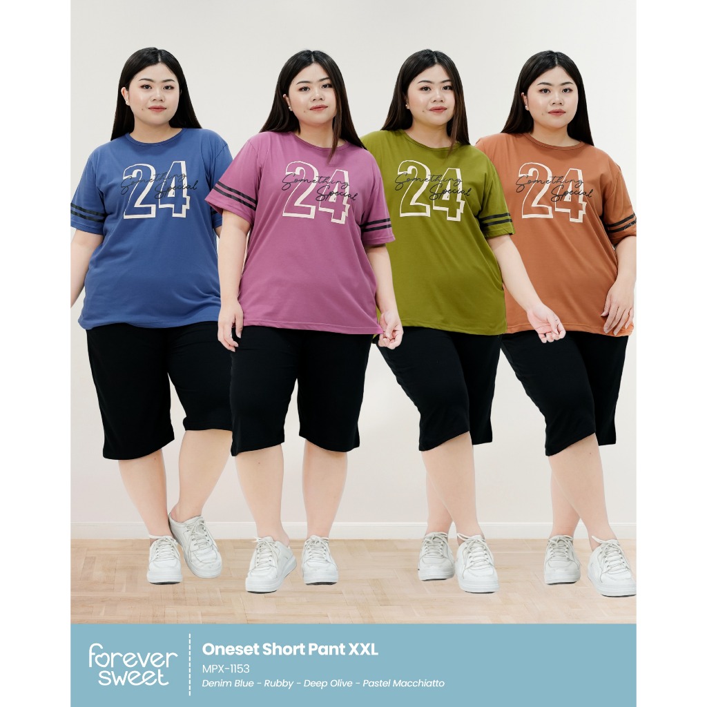 RM017 Setelan 3/4 XXL Merek Forever Sweet Grosir Baju Tidur Piyama Wanita dewasa terbaru bahan Kaos 