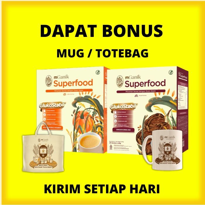 

MGANIK MULTIGRAIN KEMASAN 500GRAM / 1500GRAM RASA PUMPKIN LABU KUNING ALAMI DIABETES ORIGINAL HALAL BPOM MULTI GRAIN SUPERFOOD GRAIN MULTI