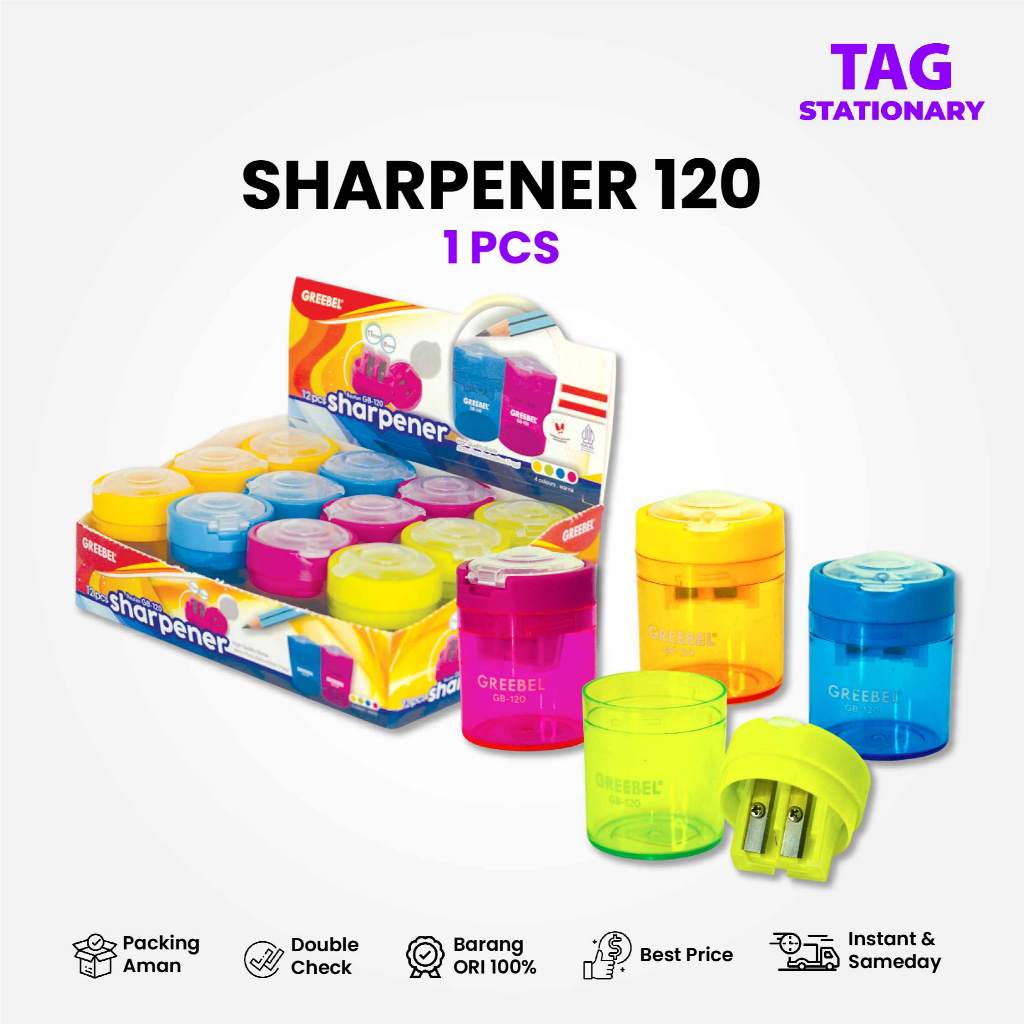 

Rautan Pensil Serutan Sharpener 120 (PCS) Greebel / Rautan Pensil Timur Agung