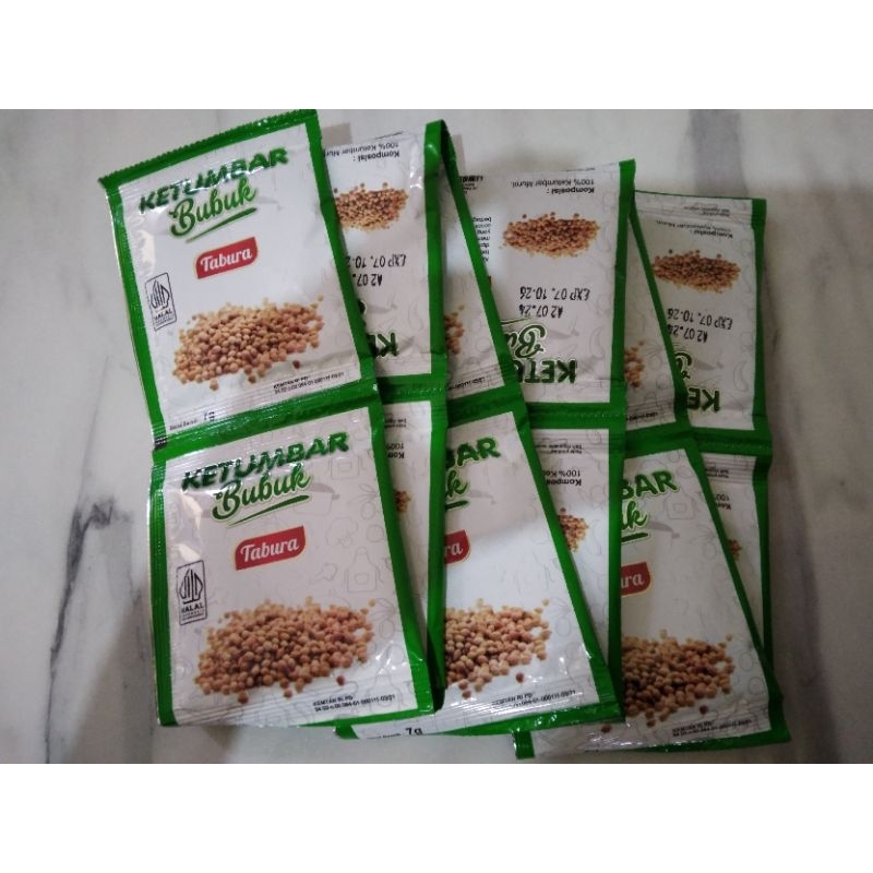 

Ketumbar Bubuk Tabura Kemasan 1 Renceng isi 12 Sachet