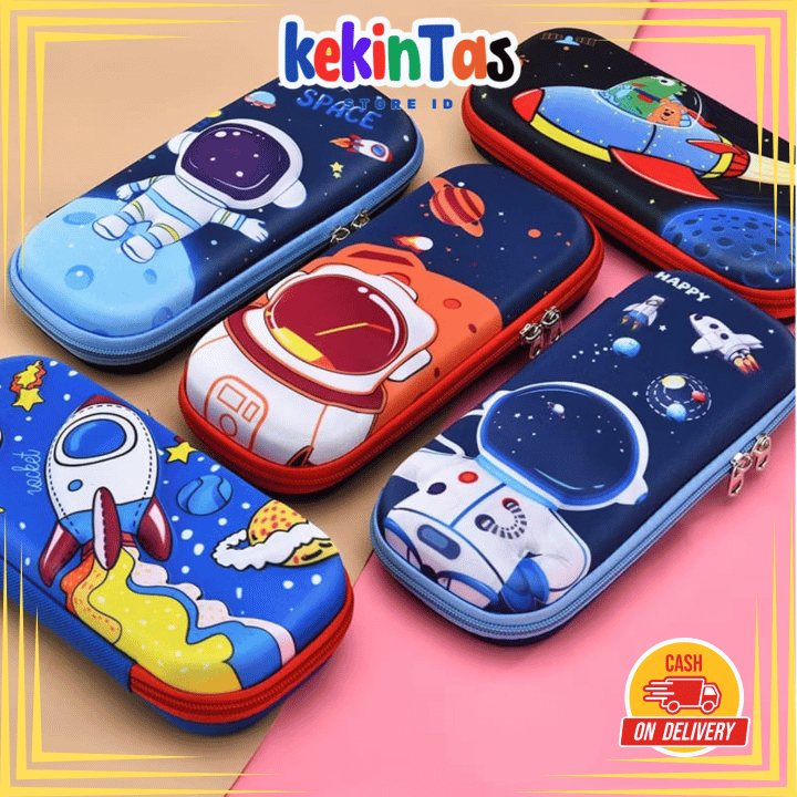 

KEKINTAS - Tempat Pensil 3D Aesthetic anak laki laki dan perempuan pencilcase sekolah TK SD SMP SMA hardcover motif lucu random
