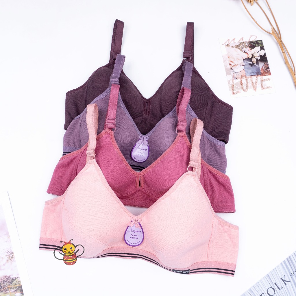 BEE - Bra Bh Harian Sport Bra Basic Tanpa Kawat Tanpa Busa Bh Najwa