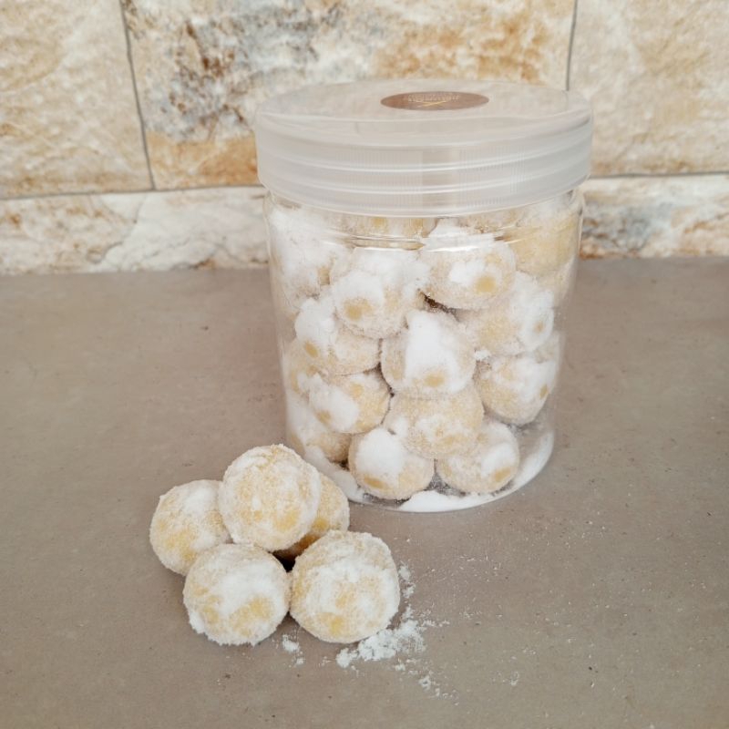 

kue kering putri salju premium toples tabung 600 ml