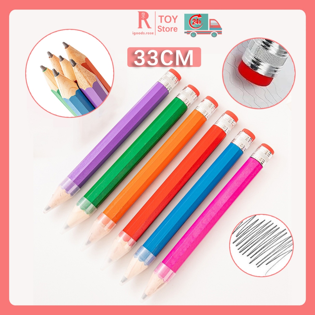 

33 CM Pensil Jumbo Besar Mainan Pencil Pensil Jumbo Hiasan Photo Kado Alat Tulis Anak-anak