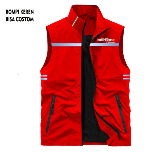 Terbaru.. Rompi petugas indihome /Rompi pria wanita karyawan indihome /Rompi Kerja Telkom Indihome-b