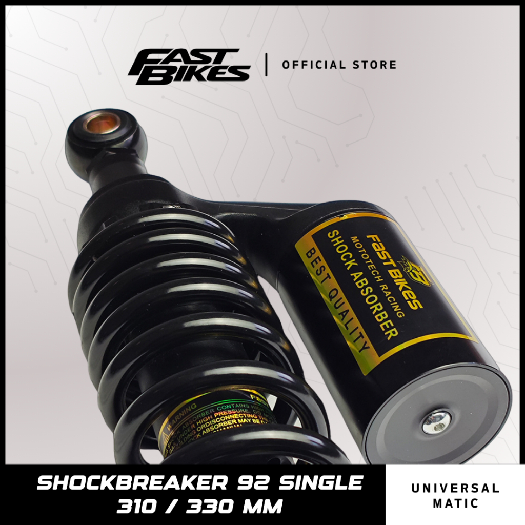 Fastbikes - Shockbreaker 92 Black Series Tabung Atas Aksesoris Motor Shock Belakang Matic Universal 