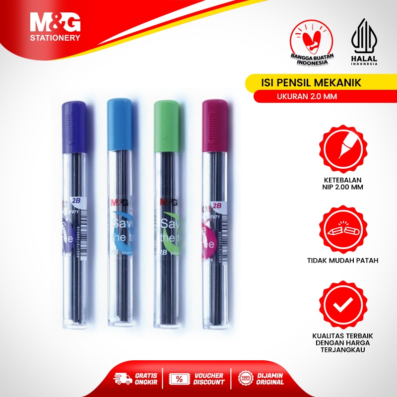 

M&G Isi Pensil Mekanik Refill Pencil Mechanic Ukuran 2.0 mm Hasil Lebih Halus Tidak Mudah Patah Cocok untuk Menulis dan Menggambar